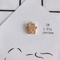 Detail of star and heart hollow pendant in gold finish with white zircon stones - Star Heart Intertwined (2#)