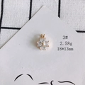 Macro view of a 18k gold plated clover pendant with clear cubic zirconia stones - Clover Shape (3#)