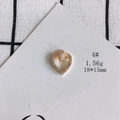 Detailed view of 18x15mm gold-plated heart pendant with zircon stones and square diamonds - Ladder Stone Heart (4#)