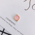 Detail eines rosa Glitzeranhängers mit Goldrand für DIY-Schmuckherstellung - 7# (Hellrosa)