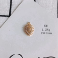 Detailed view of 1.28g gold-plated sunburst charm with zircon inlay for jewelry making - Sunburst Shape (6#)