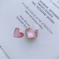 Detailed macro view of pink resin star pendant with gold plated edge for DIY jewelry - Pink Star Charm (2#)