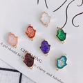 Pendentifs main de Fatma dorés avec résine colorée pour création de bijoux DIY - Couleurs Mixtes
