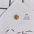 Macro view of 14x12mm hollow heart jewelry pendant with teardrop zircon and gold plating - Teardrop Heart Crown (16#)