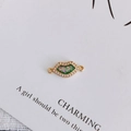 Macro detail of lip-shaped zircon pendant connector with colorful glitter and gold plating - 3#