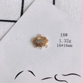 Macro view of a 16mm gold plated hollow lock pendant with white zircon for DIY jewelry - Ruyi Lock (18#)