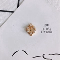 Detailed macro view of 18k gold-plated hollow star pendant with zircon stones - Star Circle Link (19#)