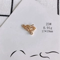 Macro view of a 17x19mm gold hollow heart pendant with white zircon for DIY jewelry making - Hollow Pattern Crown (23#)