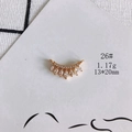Detail of 13x20mm gold-plated copper hollow pendant with marquise zircons for DIY jewelry - Zirconia Link (26#)