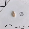 Detailed leaf pendant in gold plating with marquise cubic zirconia, 17x6mm size - Marquise Zirconia Leaf (28#)