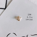 Detail of 14K gold plated bow pendant with clear crystals for DIY jewelry making - Pave Bow (29#)