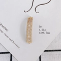 Detail view of gold-plated rectangular jewelry pendant with zircon stones and loops - Rectangle Style (5#)