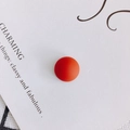 Macro shot of 14mm matte red geometric resin charms for DIY craft and accessories - Red (1#)
