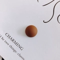 Detailed macro shot of 14mm matte brown resin semi-circle charm for DIY crafts - Medium Brown (6#)