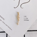 Detailed view of a gold-plated lizard pendant with white pavé stones on a white card - Lizard Shape (11#)