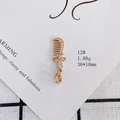 Detailed view of gold-plated comb pendant with rhinestones and 36x10mm size specs - Comb Style (12#)
