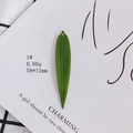 Detail of green leaf-shaped resin pendant with radial veins for DIY jewelry making - Willow Leaf Style (1#)
