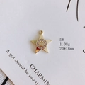 Star-shaped gold charm pendant featuring a smiling face with rhinestones, 20x18mm detail - Star Smile Face (5#)