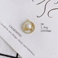 Macro view of a gold Saturn pendant charm with pearl and crystals for jewelry DIY - Saturn Pearl Rhinestone Style (2#)
