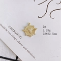 Detail of 22x22.5mm gold heart winged pendant with zircon inlays and 2.25g weight mark - Winged Heart Embossed Rhinestone Style (7#)