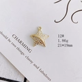 Star charm pendant with white pearls and clear rhinestones for DIY jewelry making - Half Pearl Half Diamond Star (12#)
