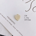 Detail of heart-shaped pearl pendant with gold plating and white micro pearls - Gold Micro Pave Pearl Style (15#)
