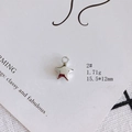 Detailansicht eines 1,71g polierten Sternanhängers mit Maßen 15,5x12mm auf Karte - Mittlerer Silberner Stern Stil (2#)
