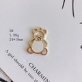 Golden bear hollow pendant for DIY jewelry, 24x18mm size, weighing 1.88g for earrings - Hollow Bear (5#)
