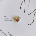 Makro-Detail des zweifarbigen Herzanhängers mit Maßen 15x15,5mm und 2,33g Gewicht - Zweifarbiger Herz Stil (8#)