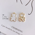 Detail of 21x14mm golden bear charms with dimensions and 1.37g weight specification - Two-tone Bear (9#)