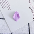 Detail of purple resin flower petal pendant with matte finish and pre-drilled hole for DIY - Size 6
