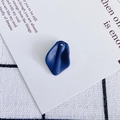 Detail view of dark blue matte petal pendant for DIY jewelry accessories with hanging hole - Size 9