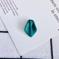 Detailed view of a dark green matte leaf petal pendant for DIY earring making - 10#
