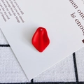 Detailed view of a matte red resin petal pendant with a top hole for DIY jewelry making - 14#