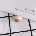 Detailed close-up of a handcrafted ceramic lucky cat bead with floral kimono patterns - Pink Kimono Cute Style (10#)