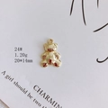 Golden bear charm for jewelry making with CO CO engraving and 20x14mm size specs - COCO Letter Bear (24#)