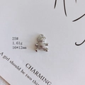 Silver bear jewelry pendant with grainy texture, weight 1.61g and size 16x12mm for DIY making - Granular Silver Bear (25#)