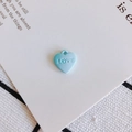 Ciondolo LOVE a cuore azzurro con anello superiore per gioielli fai-da-te - Blu Chiaro (1#)