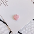 Close-up of a light pink heart-shaped LOVE alloy pendant for DIY jewelry making and crafts - Light Pink (2#)