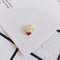 Close-up of a heart-shaped golden LOVE pendant with a circular ring for DIY jewelry making - Gold (5#)