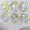 Transparent acrylic bubble beads with blue and yellow dots, set of 6 DIY beads - Yellow Blue Polka Dot Transparent Cute (12#)