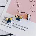 Cute butterfly ceramic charm in royal blue and yellow finish for DIY jewelry crafting - 1# Yellow Green Blue White