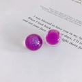 Vue macro de perles rondes en résine violette avec paillettes pour accessoires de DIY - Style Paillettes Fines Violettes (5#)