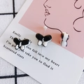 DIY ceramic butterfly jewelry charm in classic black and white with metal pin needle - 2# Black and White