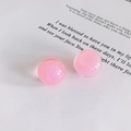 Vue macro de perles rondes en résine à paillettes roses pour bijoux DIY et coiffure - Style Paillettes Fines Roses (7#)