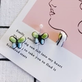 Green and blue gradient butterfly ceramic beads for DIY jewelry and handmade accessories - 3# Lake Blue Gradient