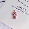 Detail of cute cat pendant in fruit-shaped outfit for DIY earring and jewelry making - Pink Peach Cat Style (3#)