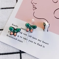 Green and orange butterfly ceramic bead accessory with pearl pin for DIY jewelry crafts - 8# Green Orange White Outlined