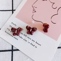 Cute red butterfly ceramic beads for DIY jewelry making with smooth glossy finish - 9# Red with White Veins