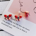Colorful butterfly ceramic beads in red, orange, and pink for DIY jewelry making - 11# Red Orange Pink Green Glazed